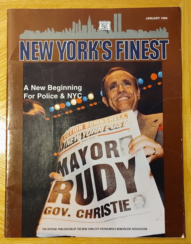 New York's Finest Magazine January 1994 Mayor Rudy Giuliani New York City Police