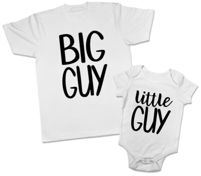 Big Guy Little Guy Vater Sohn passende Outfits T-Shirt Baby mitwachsen Weste Body