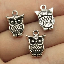 Free Ship 160 Pcs Antique Silver OWL Charms Pendant 16X12MM B12859