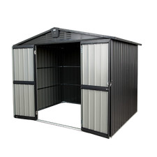Cobertizo de almacenamiento de metal cobertizo de herramientas de acero galvanizado para todo tipo de clima con puerta doble bloqueable