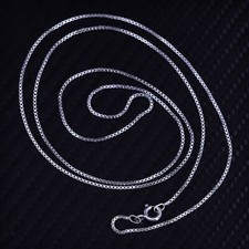 24 1mm, vintage Italy sterling silver 925 box chain necklace