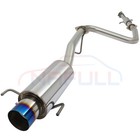 4" TIP MUFFLER BURNT EXHAUST SYSTEM FOR 97-01 HONDA PRELUDE H22A4 COUPE