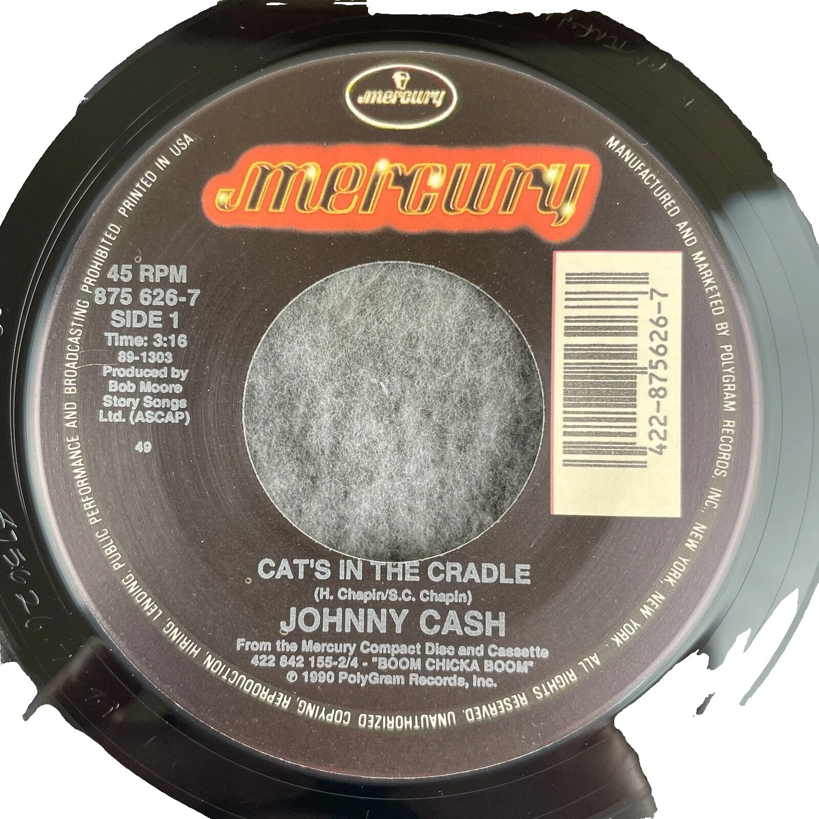 Johnny Cash Country 45 RPM Speed Vinyl Records