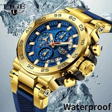 🔥Luxury Men Watch Quartz Diver Sport 5ATM Waterproof Multifunction Wristwatch
