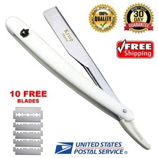 10 BLADES + BARBER BEARD CUT THROAT SHAVETTE STRAIGHT EDGE SHAVING RAZOR NAVAJA