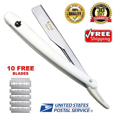 10 BLADES + BARBER BEARD CUT THROAT SHAVETTE STRAIGHT EDGE SHAVING ...