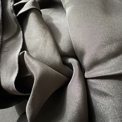 Silk 2-PLY Crepe Fabric, Solid Black, 44” Wide - Picture 6 of 9