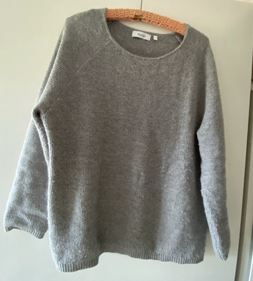 Angora Pullover C&A Yessica XL grau Acryl, Nylon und Angora sehr weich - Bild 3 von 4