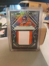 2021 Obsidian Justin Fields #VM-JF Volcanic Material Green #/50 Bears RC