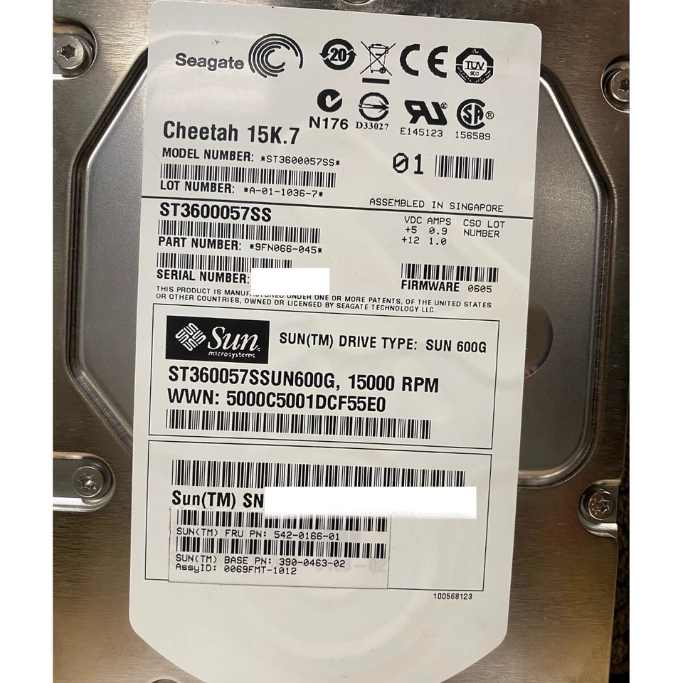 Sun 542-0166 Hard Drive 600GB 15K SAS 3.5in - Image 2 of 3