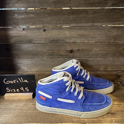 Mens Gorilla Blue Canvas High Top Casual Shoes Sneakers Size