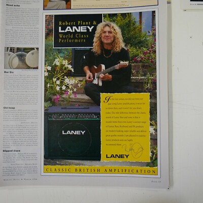 21x30cm magazine cutting 1994 LANEY , robert plant