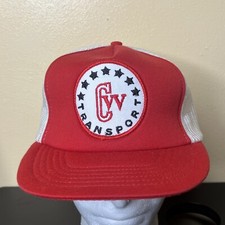 Vtg CVV Transport Trucking Patch Cap Logo Mesh Snapback Trucker Baseball Dad Hat