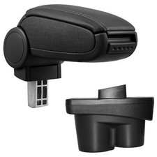 Armlehne Mittelarmlehne MAL Leder Bezug für Opel Corsa E 2014- Schwarz