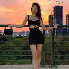 Sexy Mini Dress Women Spaghetti Strap Hollow Out Sleeveless Slim Sheath Summer