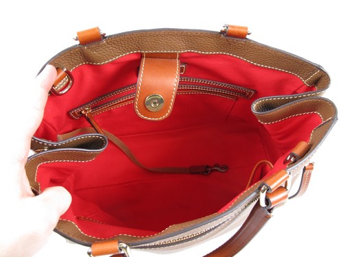 Dooney & Bourke Pebble Grain Zip Satchel Brown (08) - Picture 7 of 9