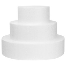 Round Foam Cake Dummies for Decorating Display 3 Tiers of 3.9" 5.9" 7.9" Dumm...