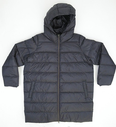 Hooded Down Puffer Jacket Coat Black 