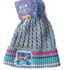 Winter Hat Beanie Pom Nickelodeon Girls One Size PAW Patrol Pups Rule Grey
