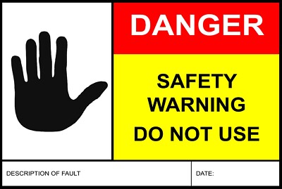 Unsafe Condition Label 20 Danger Warning Gas Safe Stickers Unsafe Appliance Label Do Not Use ...