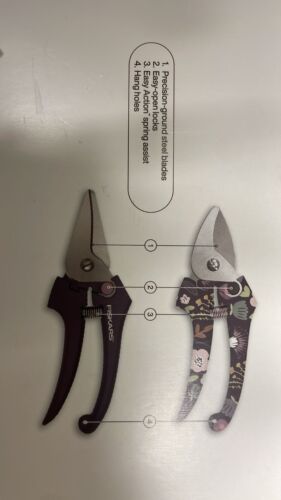 New Sealed Fiskars 2pc Pruning Set - 1 Pruner 1 Floral Snip 1/2" Cut Capacity - Picture 4 of 4