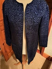 Bnwt True Decadence Collarless Coat Blue UK 12 rrp £60 