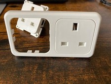 White Inprojal GB Double Socket 250V 13A British Standard C-Line CBE