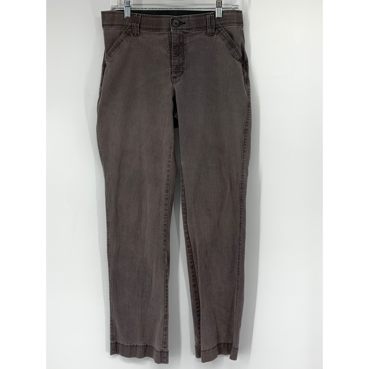 Womens Lee Sinfully Soft Pants Size 10 Gray Elastic Waist Straight