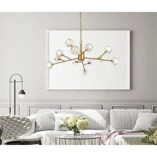 Elegant Lighting Graham 12-Light Modern Crystal/Iron Pendant in Gold - Picture 8 of 8