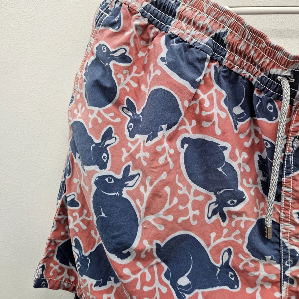 Pantalones Cortos Vilebrequin Para Hombre XXXL Rosa Bañador Azul Patrón Conejito Playa Foto 2 de 4