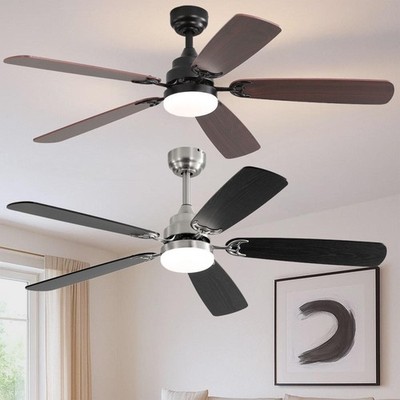 Low Profile Flush Mount Ceiling Fan W/Light Remote & Dual Finish Blade & Downrod