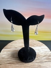 alte Sterling 925 Silber Ohrringe mehrfach Gepunzt Schmuck m.Edelstein Antik