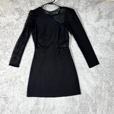 Zara TRF Mini Dress Womens Small Black Lace Detail Lined Back Zip Party Cocktail