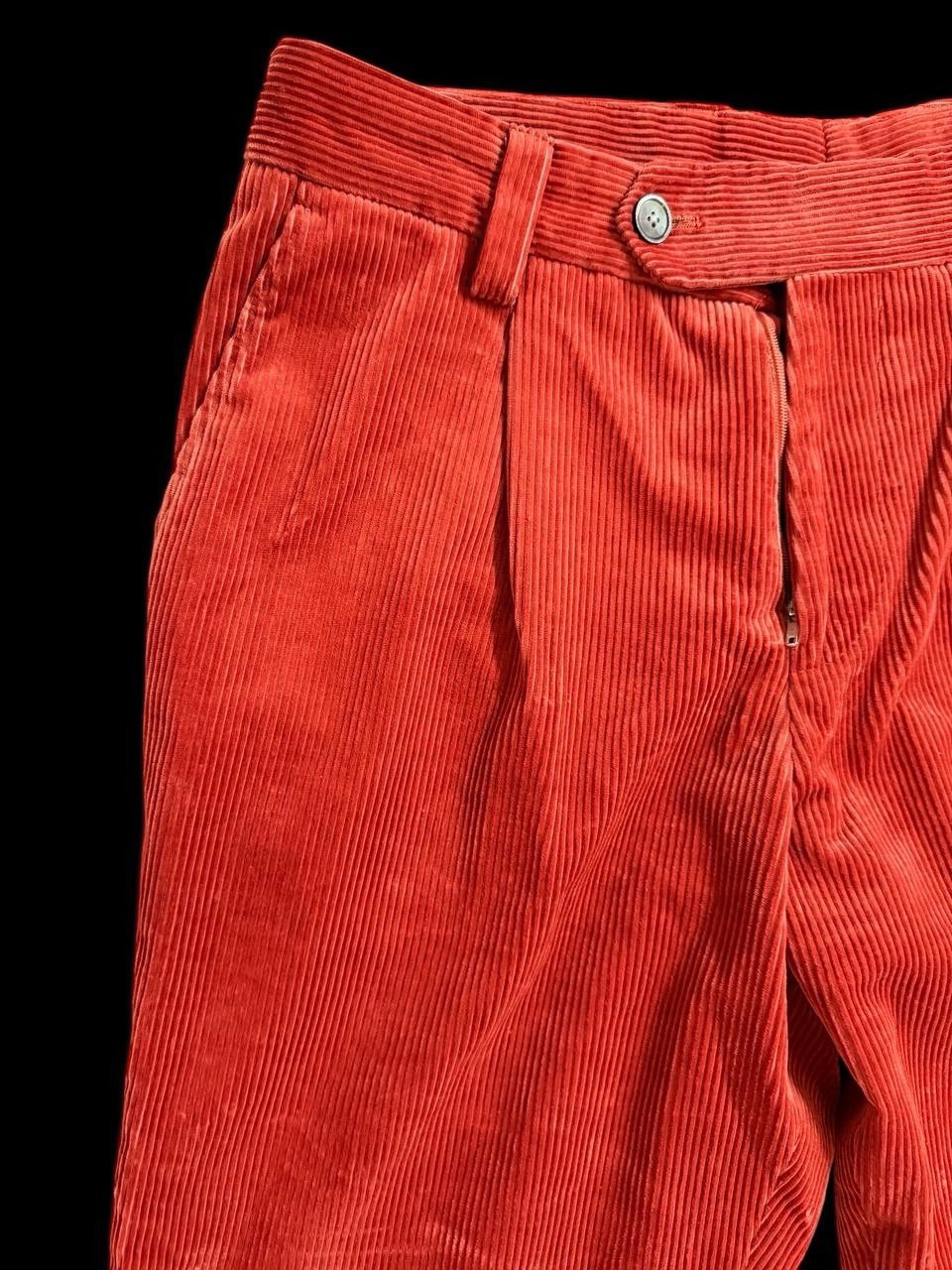 Hugo Boss Corduroy Pants Red Rust Slim Fit Cotton Size 32R EU 48 thumbnail 4