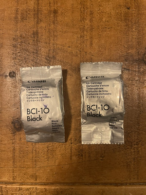 2 x BRANDNEUE & UNGEÖFFNETE OFFIZIELLE CANON BCI-10 SCHWARZE TINTENPATRONEN