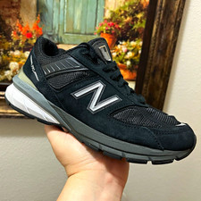 New Balance 990v5 Made in USA Black Gray running Sneakers W990BK5 size 7