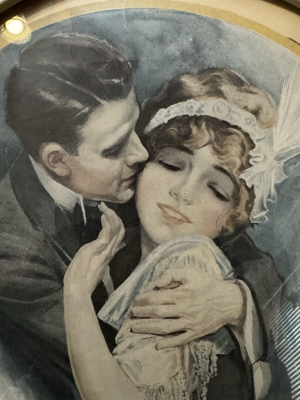 Art Deco.  Harrison Fisher. Couple. Flirting. 1913.  Rare Print