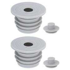 2Pcs Drain Pipe Seal Ring, Sealing Covers with Plugs for 45-50mm Pipes, Gray