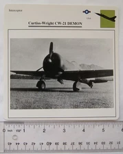 Curtiss Wright CW-21 Demon - USA - Interceptor - Collectors Club Card