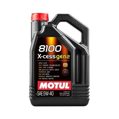 MOTUL 8100 X-Cess Gen 2 SAE 5W40 Full Synthetic Motor Engine Oil 5 Liter Bottle