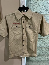 Boy Scout BSA UNIFORM Tan SHIRT Youth Large Short Sleeve J85