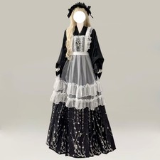 Chinese Style women Long-sleeved dress Embroidery Hanfu horse face skirt