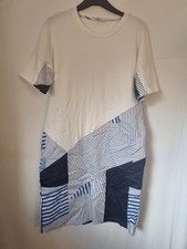 Ladies JAEGER T-shirt Dress. Size XS. White with Blue. GREAT Condition.
