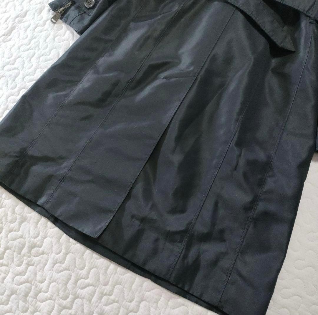 Burberry London Trench Coat Black Wool L US 12 40in (103cm) Excellent thumbnail 9