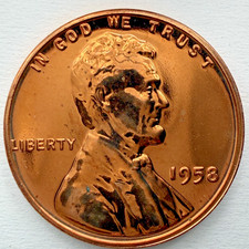 1958 Lincoln Wheat Cent Proof Nice U.s. Copper Coin