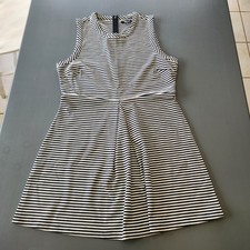Madewell Afternoon Dress Women's Large Striped Black & White Sleeveless Dress 