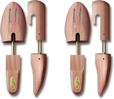 Woodlore Men  s Cedar Wood Shoe Trees 2 Pairs Adjustable, Aromatic, MADE In USA