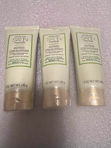 3 New SEALED Full Sz 3 oz Tube Mary Kay SATIN Hand Shea Cream White Tea & Citrus - Picture 2 of 8