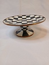 MacKenzie-Childs Courtly Check Enamel Mini Pedestal Dish 8"