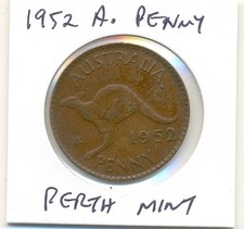 Australia: 1952 King George VI Penny 1d - A. Perth Mint